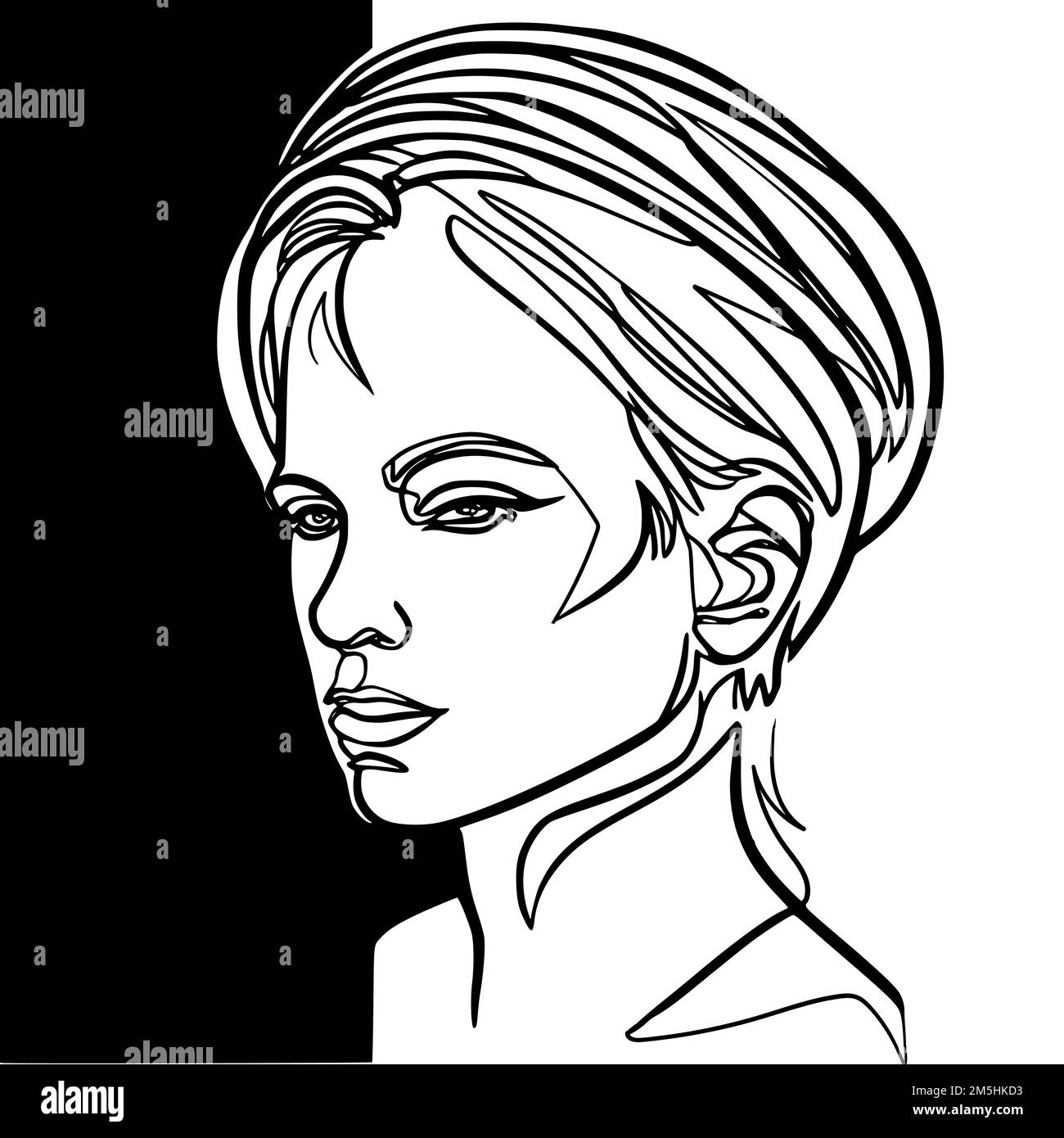 Tête De Femme Profil Silhouette Avatar Illustration Vectorielle