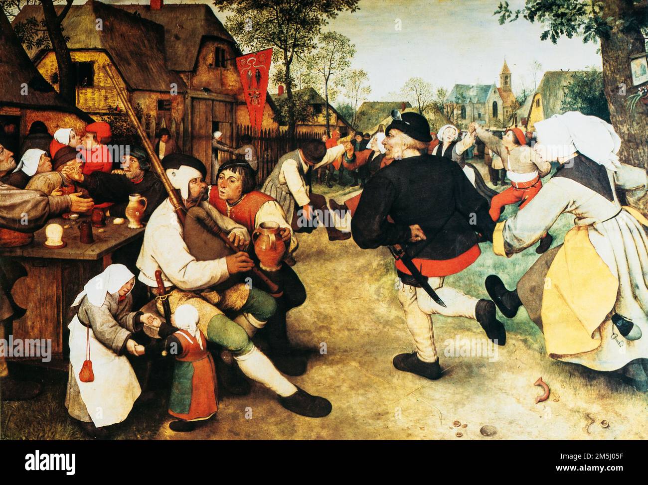 Pieter Bruegel aussi Brueghel ou Breughel Elder. La danse paysanne. Bruegel était l'artiste le plus important de la peinture de la Renaissance hollandaise et flamande, A Banque D'Images