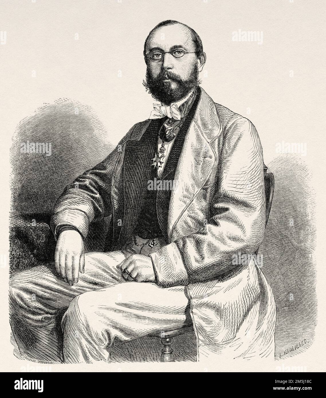 Louis Léon César Faidherbe (1818-1889) était un administrateur général et colonial français. Il a créé les tirailleurs sénégalais lorsqu'il était gouverneur du Sénégal Banque D'Images