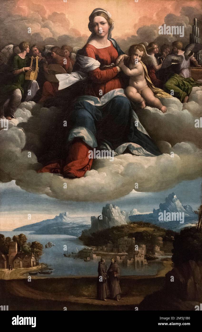 Garofalo (Benvenuti Tisi, 1476-1559), Madonna et l'enfant dans la gloire, ca. 1520-1525. La Madonna con il Bambino à gloria. Musées Capitoline, Rome, Italie. Banque D'Images