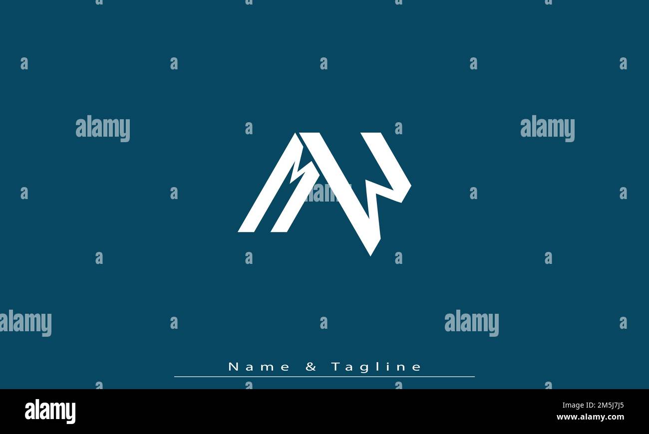 Lettres de l'alphabet initiales Monogram logo MW , WM Illustration de Vecteur