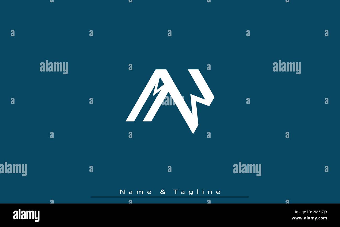 Lettres de l'alphabet initiales Monogram logo MW , WM Illustration de Vecteur