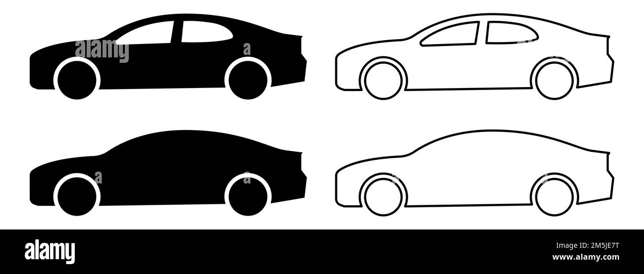Icône de voiture définie. Symboles de transport. Illustration vectorielle isolée sur fond blanc Illustration de Vecteur