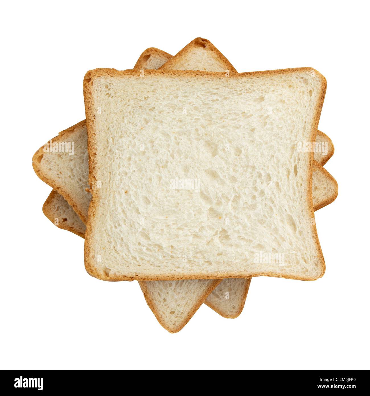 tranches de pain blanc grillé isolées sur fond blanc vue du dessus, pain  frais pour le petit déjeuner ou le déjeuner Photo Stock - Alamy