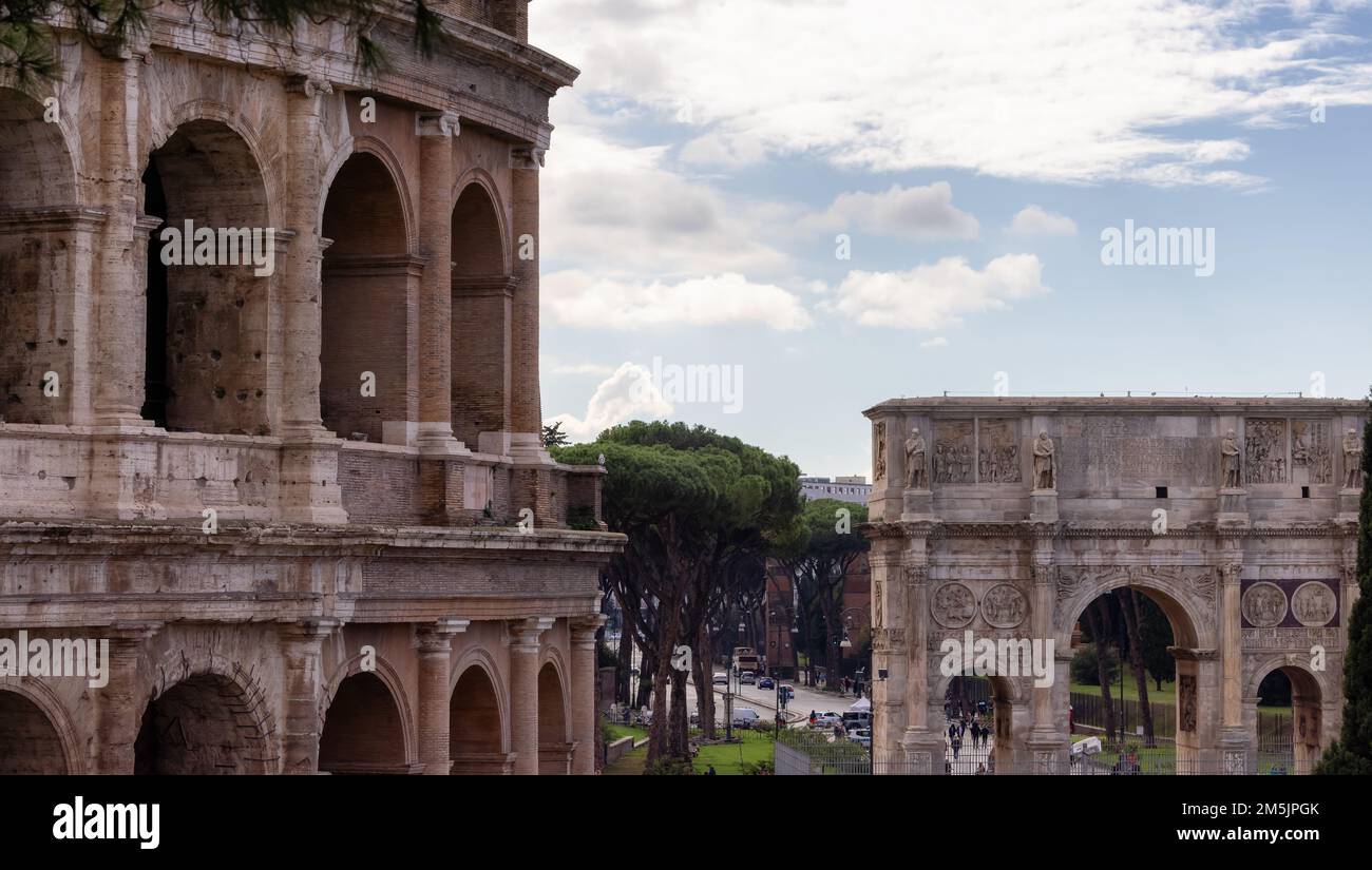 Vestiges anciens à Rome, Italie. Colisée. Banque D'Images