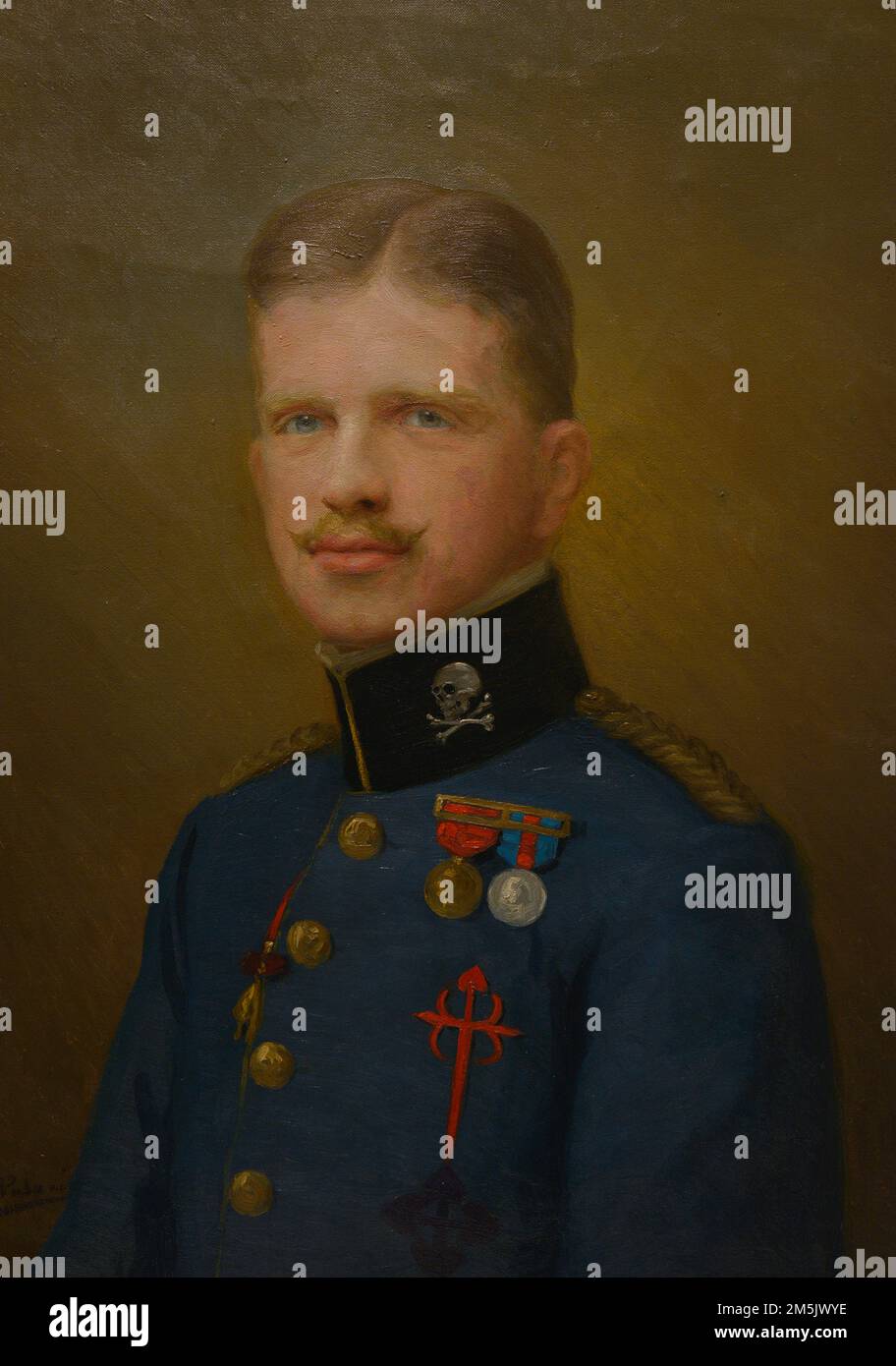 Ferdinand Maria de Bavière (1884-1958). Espagnol Infante. Portrait portant l'uniforme du major du régiment de chasseurs de Cavalry de Lusitania. Huile sur toile par Manuel del Palacio y Freire-Duarte (1872-1920), 1911. Musée de l'armée. Tolède, Espagne. Banque D'Images