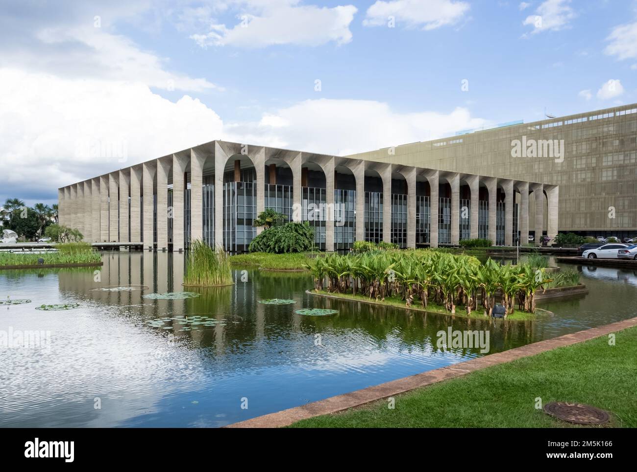 Détail architectural du Palácio Itamaraty (Palais Itamaraty), siège du Ministère des Affaires étrangères du Brésil Banque D'Images