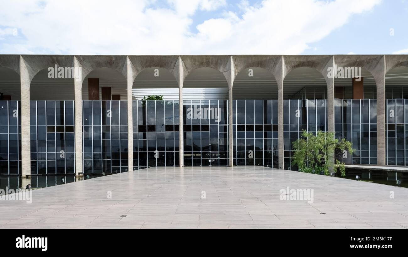 Détail architectural du Palácio Itamaraty (Palais Itamaraty), siège du Ministère des Affaires étrangères du Brésil Banque D'Images