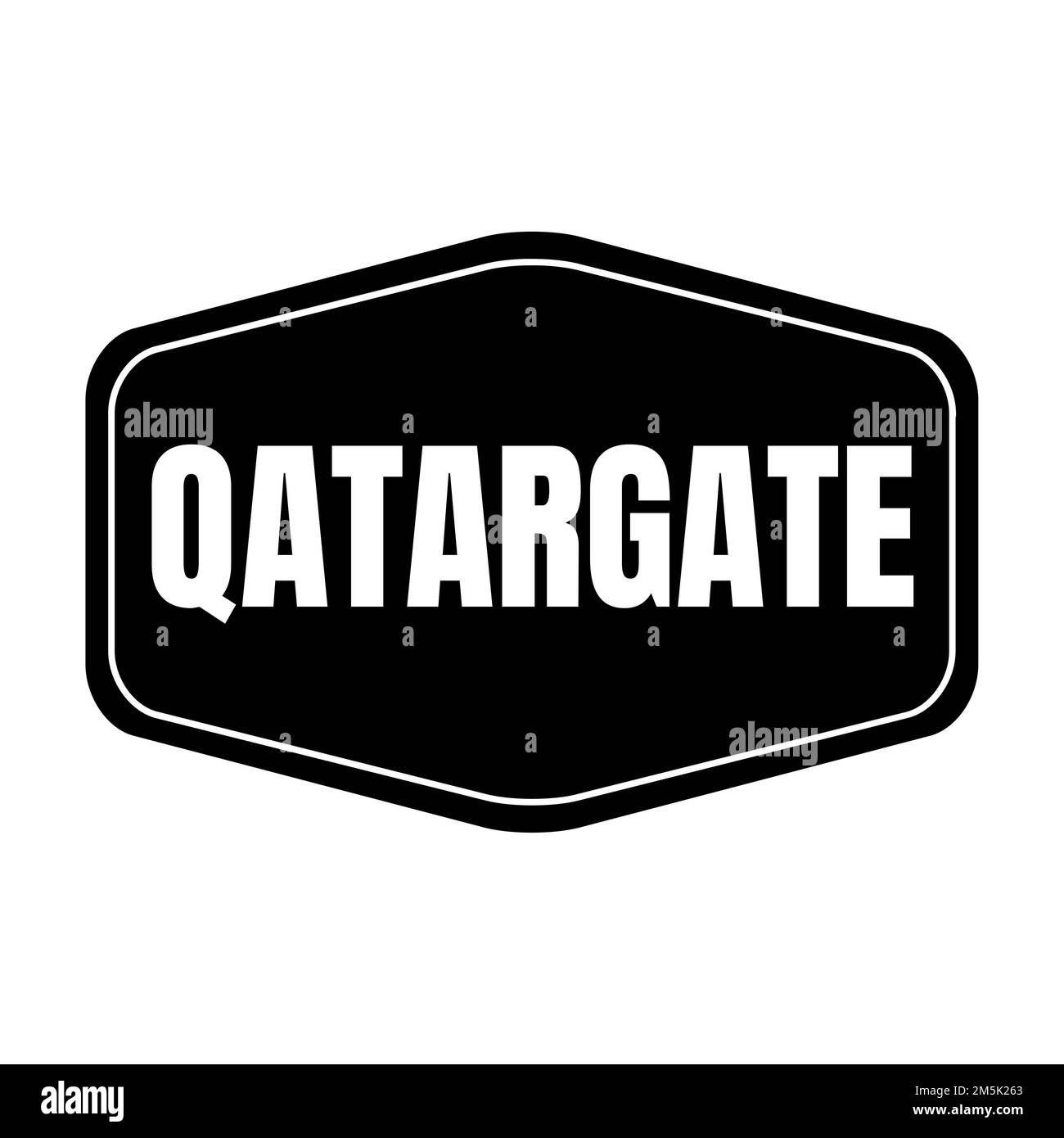 Icône de symbole Qatargate sur fond blanc Banque D'Images