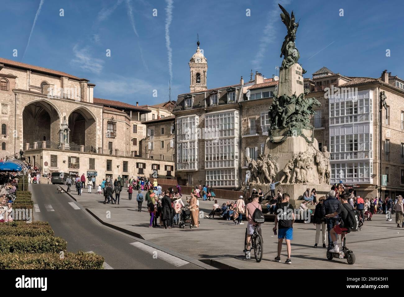 Square Virgen Blanca, Vitoria-Gasteiz, Alava, Pays Basque, Pays Basque, Espagne, Europe Banque D'Images