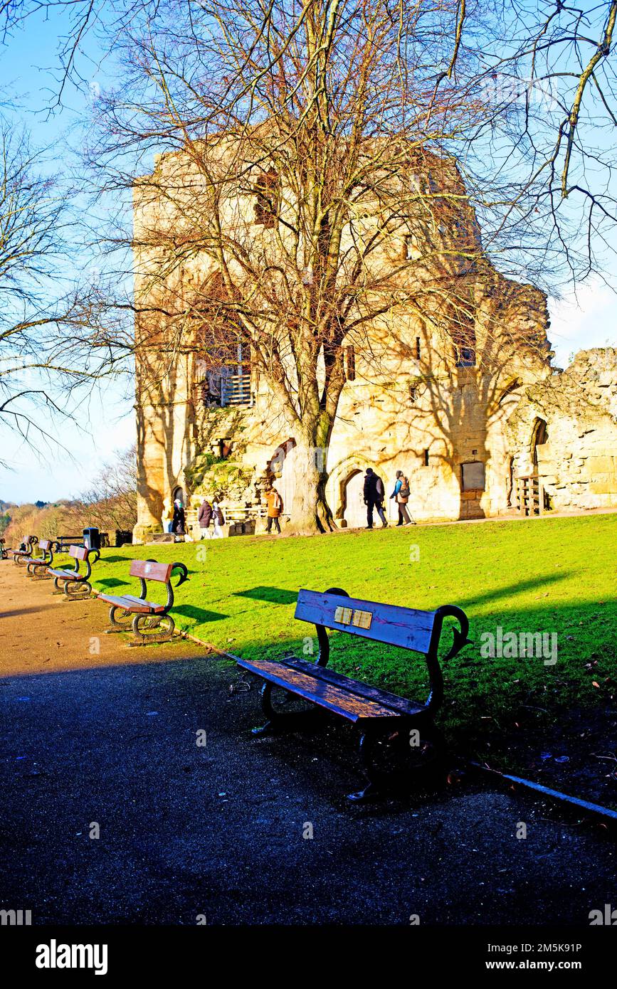 Château de Knaresborough, Knaresborough, Yorkshire, Angleterre Banque D'Images