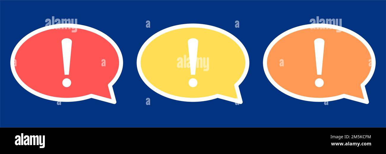 Ensemble d'icônes de point d'exclamation. Icône informations importantes définie. Illustration de Vecteur
