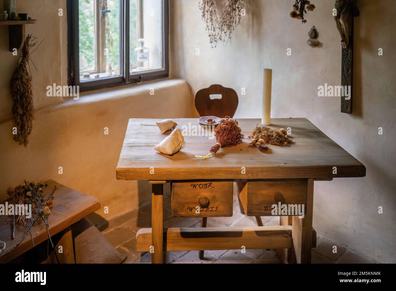 Maison herboriste dans la voie d'or au château de Prague - Prague, République tchèque Banque D'Images