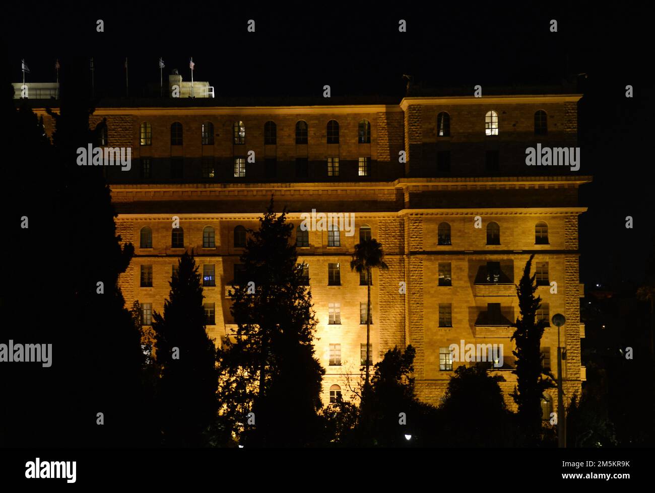 L'hôtel King David lors de la visite du président Biden à Jérusalem en juillet 2022. Banque D'Images