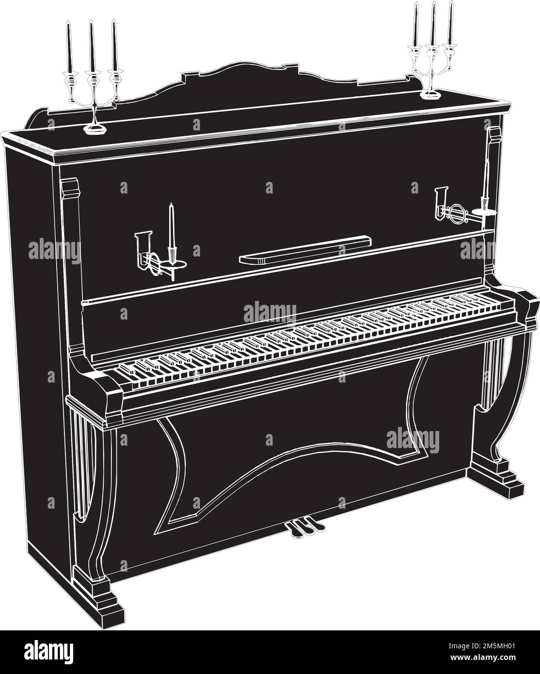 Vecteur piano. Illustration sur fond blanc. Illustration vectorielle d'un piano. Illustration de Vecteur