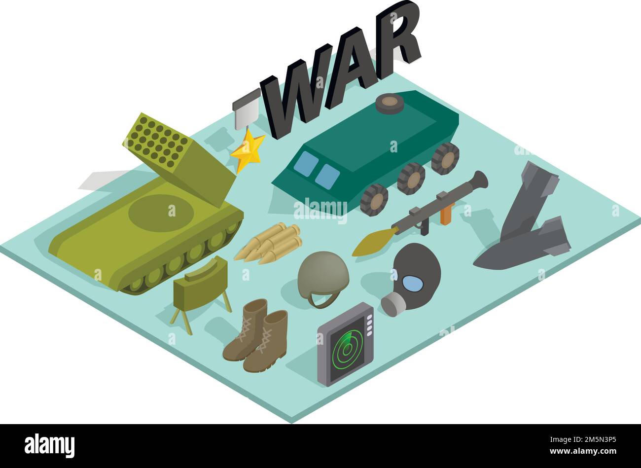 Bannière concept de la voie de guerre.Bannière isométrique de la manière de guerre vecteur concept pour le Web, carte-cadeau et carte postale Illustration de Vecteur