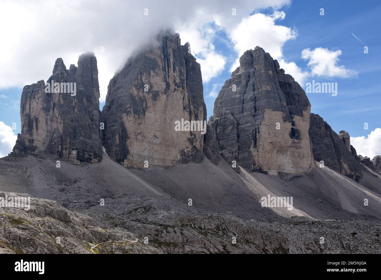 Parc naturel de Three Peaks (Tre Cime) - Dolomites, patrimoine de l'UNESCO, montagnes des Alpes, Italie Banque D'Images