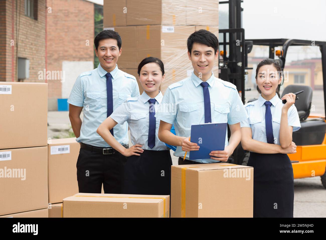 Équipe de gestion de l'entrepôt logistique Banque D'Images