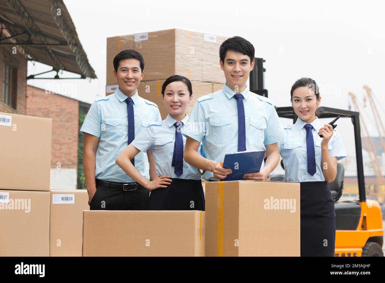 Équipe de gestion de l'entrepôt logistique Banque D'Images