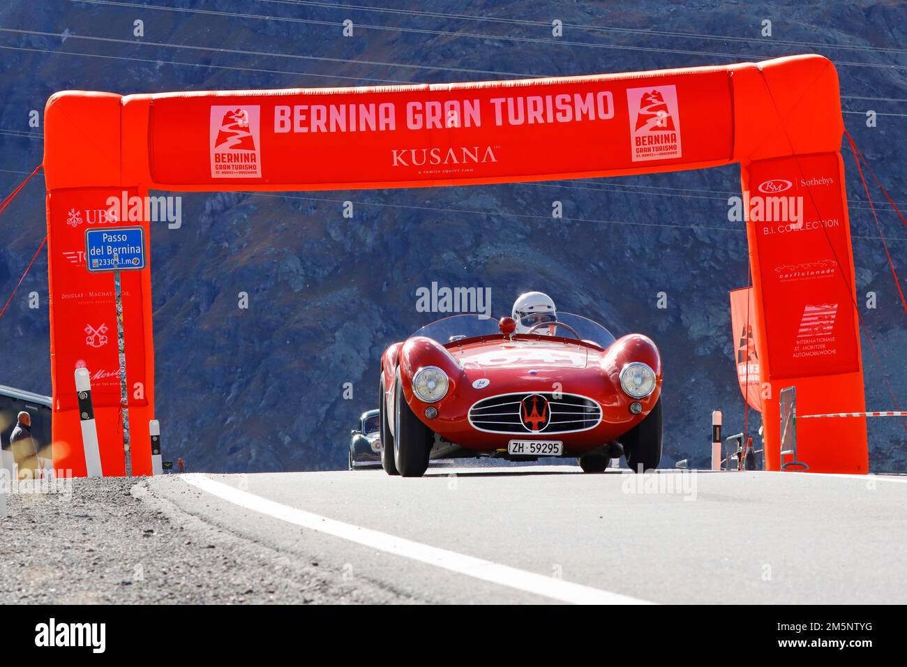 Maserati A6GCS Fantuzzi, construit en 1956, à la course de montagne Bernina Gran Turismo dans le cadre des International automobile Weeks, St. Moritz Banque D'Images