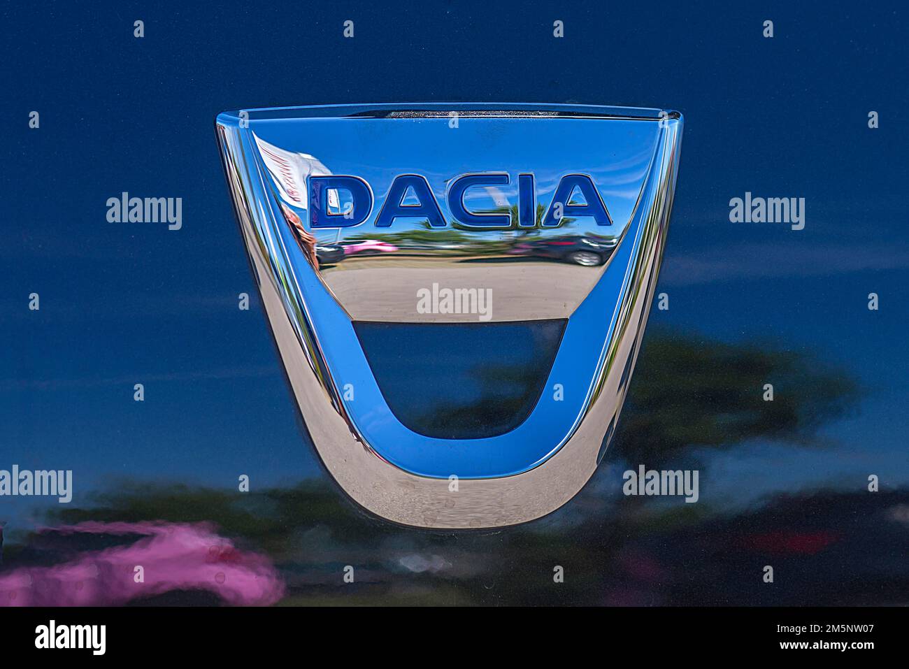 Logo de la marque automobile Dacia, constructeur automobile Renault, Bavière, Allemagne Banque D'Images
