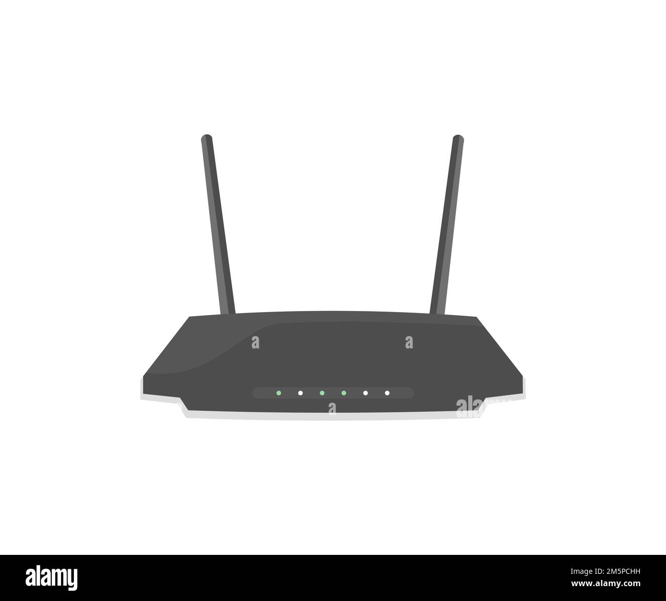 Routeur sans fil Wi-Fi, connexion Internet, routeur wi-fi avec logo à deux antennes. Technologie business et concept de style de vie moderne. Illustration de Vecteur