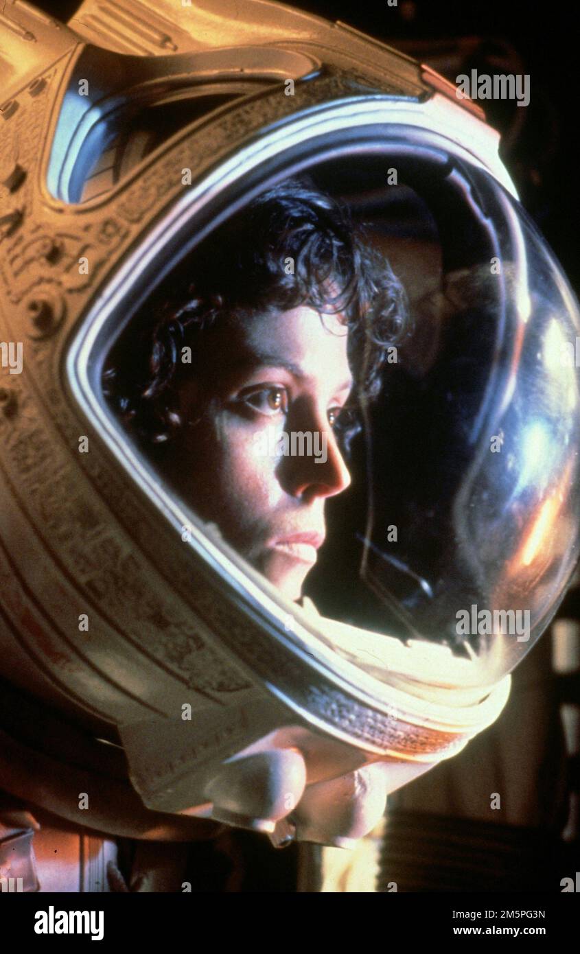 Scène Alien Sigourney Weaver Helmet Banque D'Images
