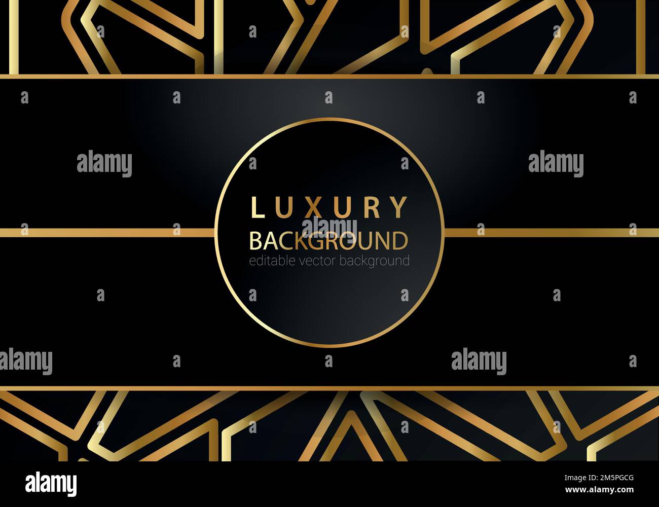 Arrière-plan de luxe abstrait noir et or lignes. Illustration de Vecteur