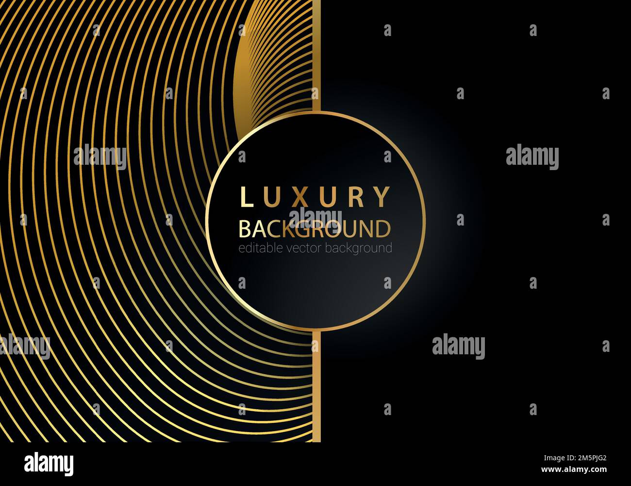 Arrière-plan de luxe abstrait noir et or lignes. Illustration de Vecteur