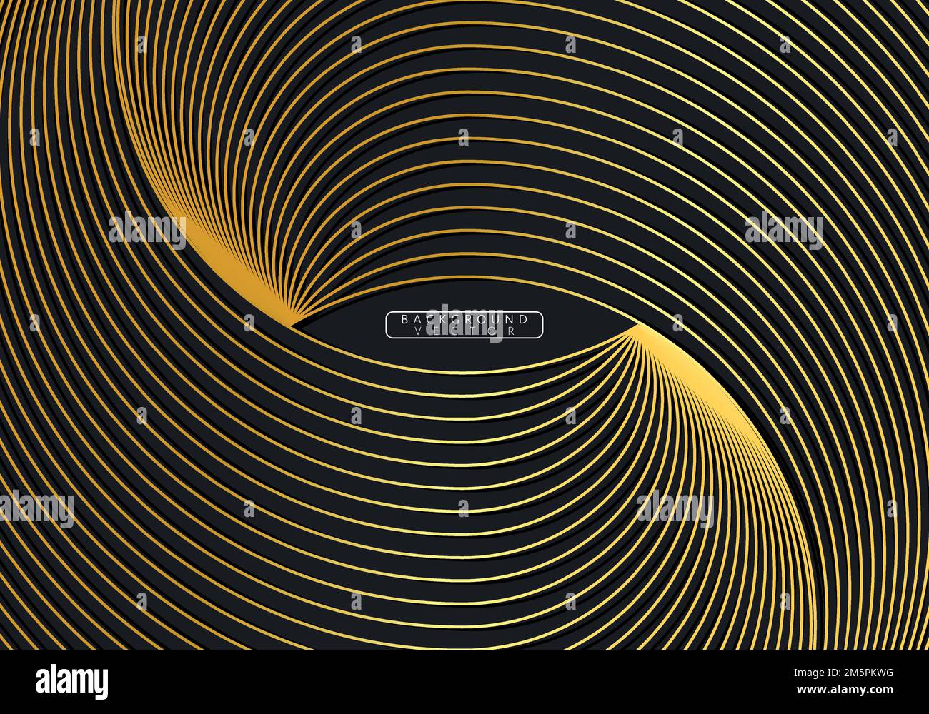 Arrière-plan de luxe abstrait noir et or lignes. Illustration de Vecteur