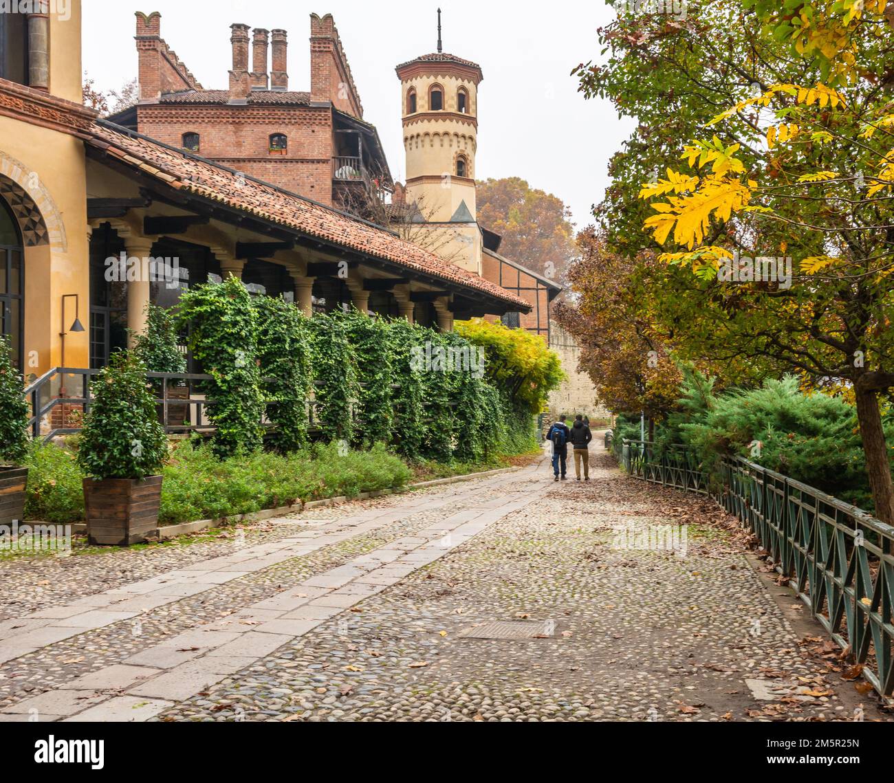 Le hameau médiéval du Parc du Valentino, Turin, Nord de l'Italie - Europe, 20 novembre 2021 Banque D'Images