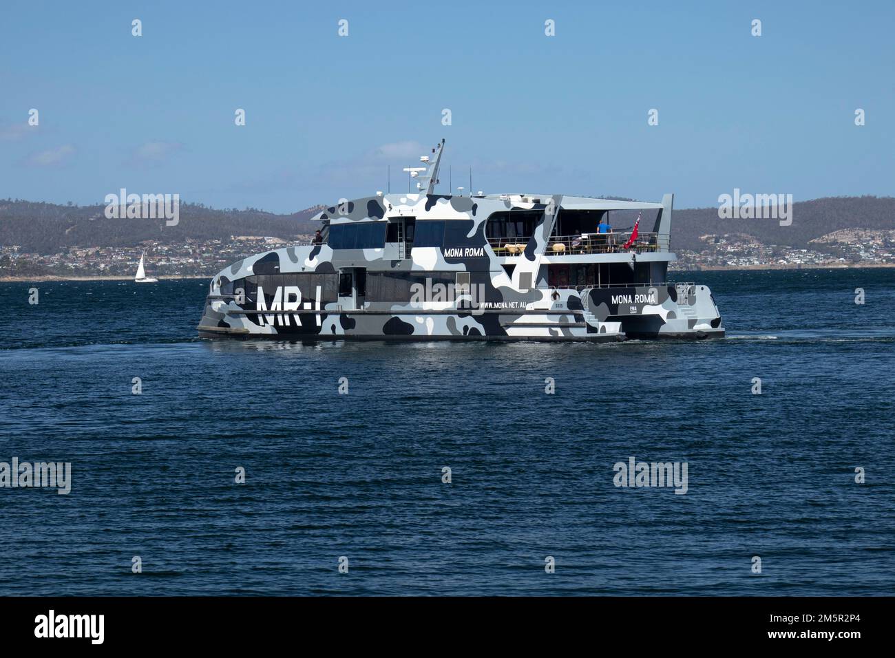 Bateau Mona Roma dans le port de Hobart, la capitale de la Tasmanie Banque D'Images