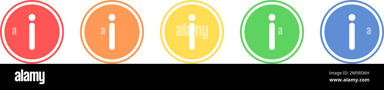 Ensemble d'icônes d'informations. Icône d'information colorée avec contours. Illustration de Vecteur