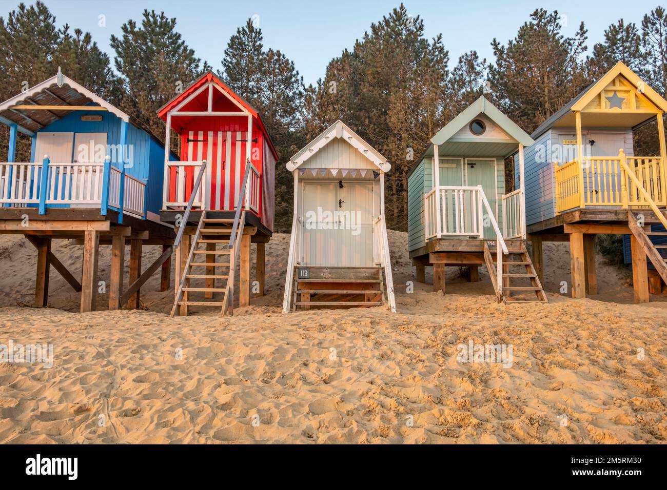Cabanes de plage à Wells-Next-the-Sea Banque D'Images