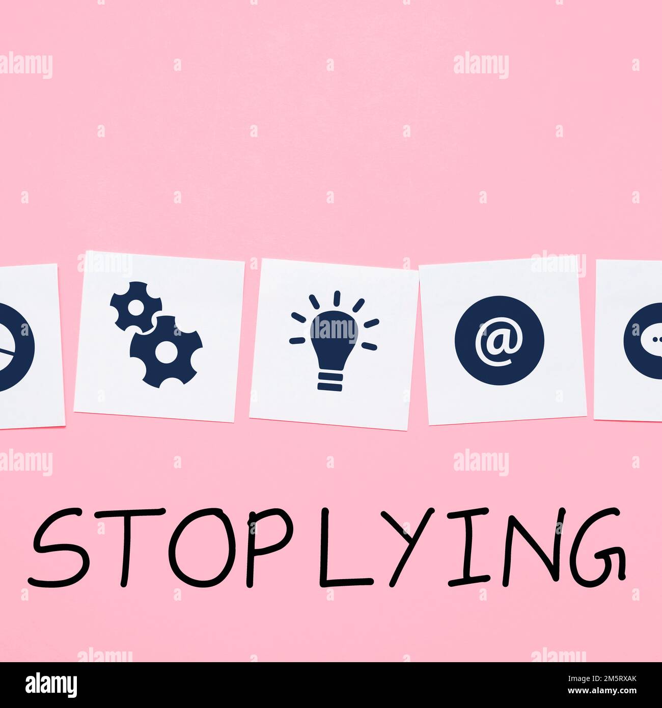 Légende de texte présentant Arrêter de mentir, mot pour mettre fin au comportement chronique de