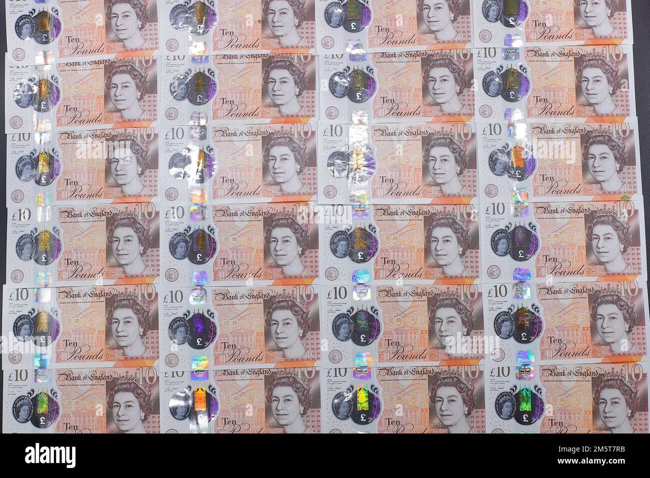British Polymer £10 billets émis par la Banque d'Angleterre Banque D'Images