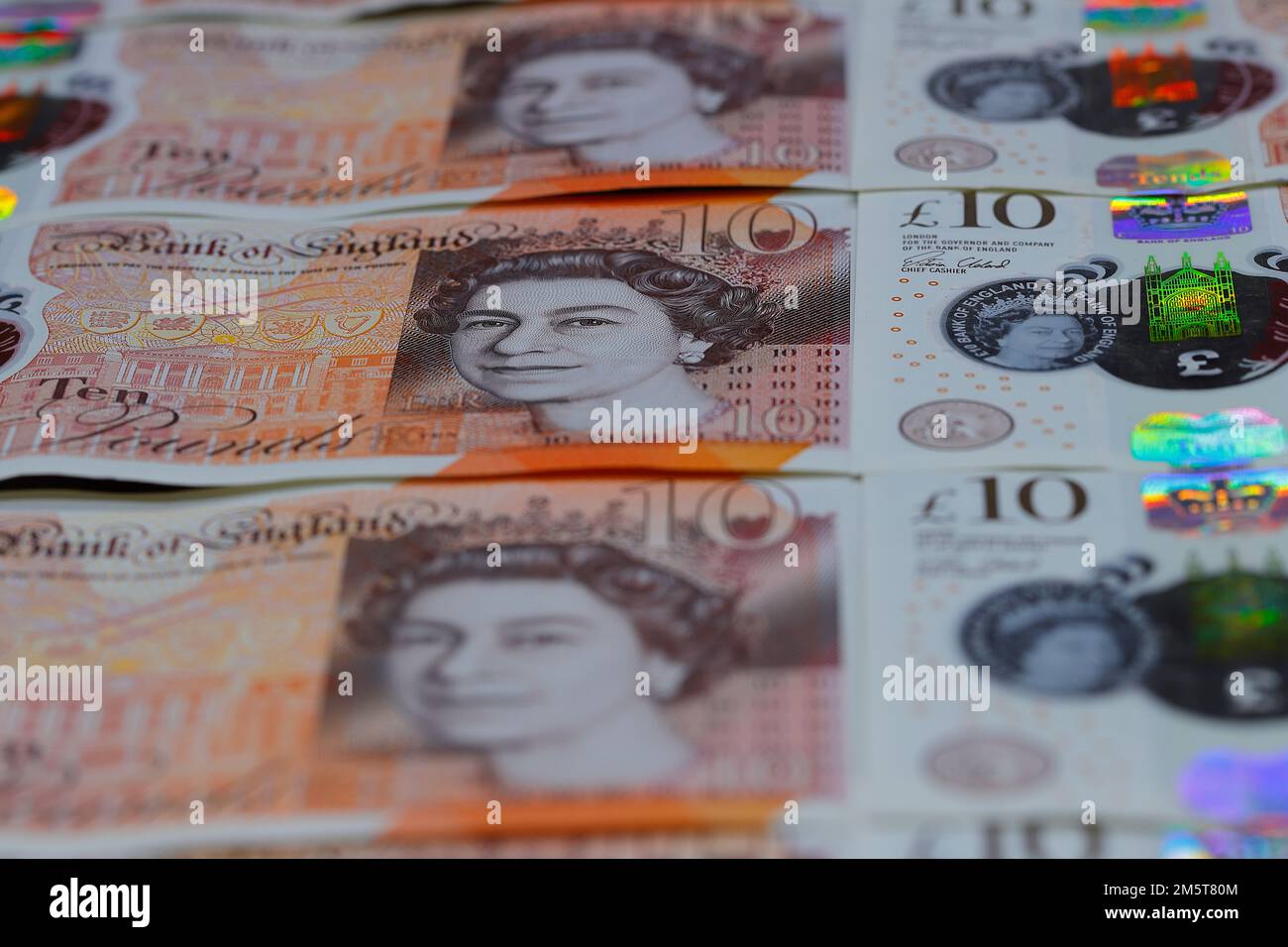 British Polymer £10 billets émis par la Banque d'Angleterre Banque D'Images