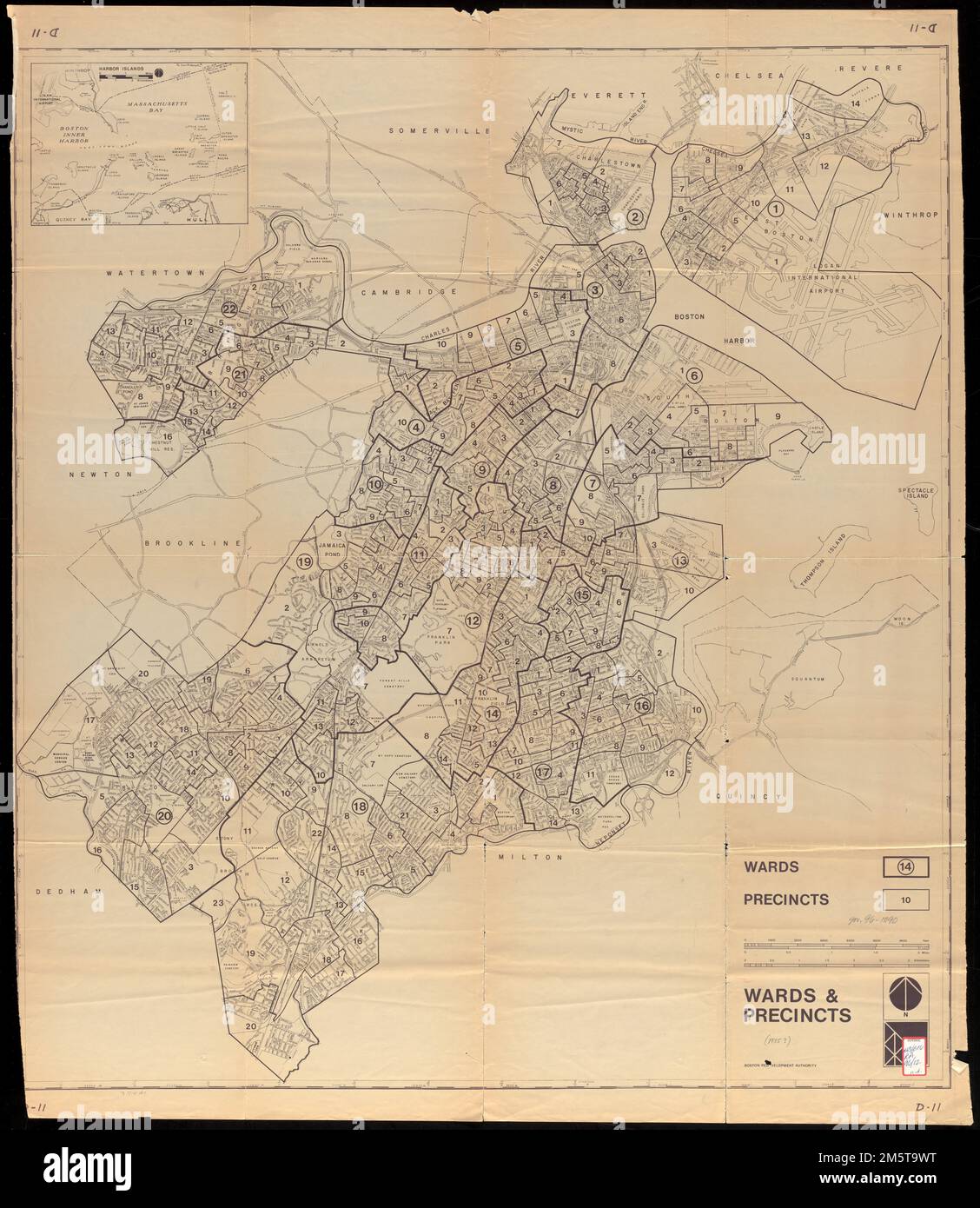 Quartiers et quartiers. Encart : îles Harbour , Massachusetts , Suffolk , comté , Boston Banque D'Images