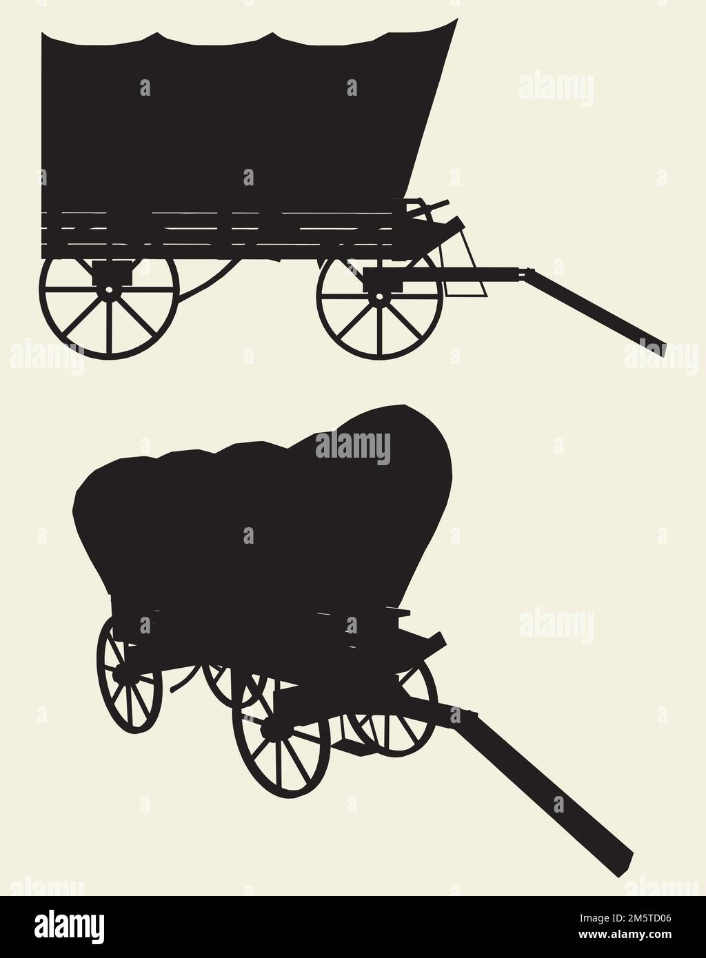 WESTERN Stage Coach Wagon Vector Illustration de Vecteur