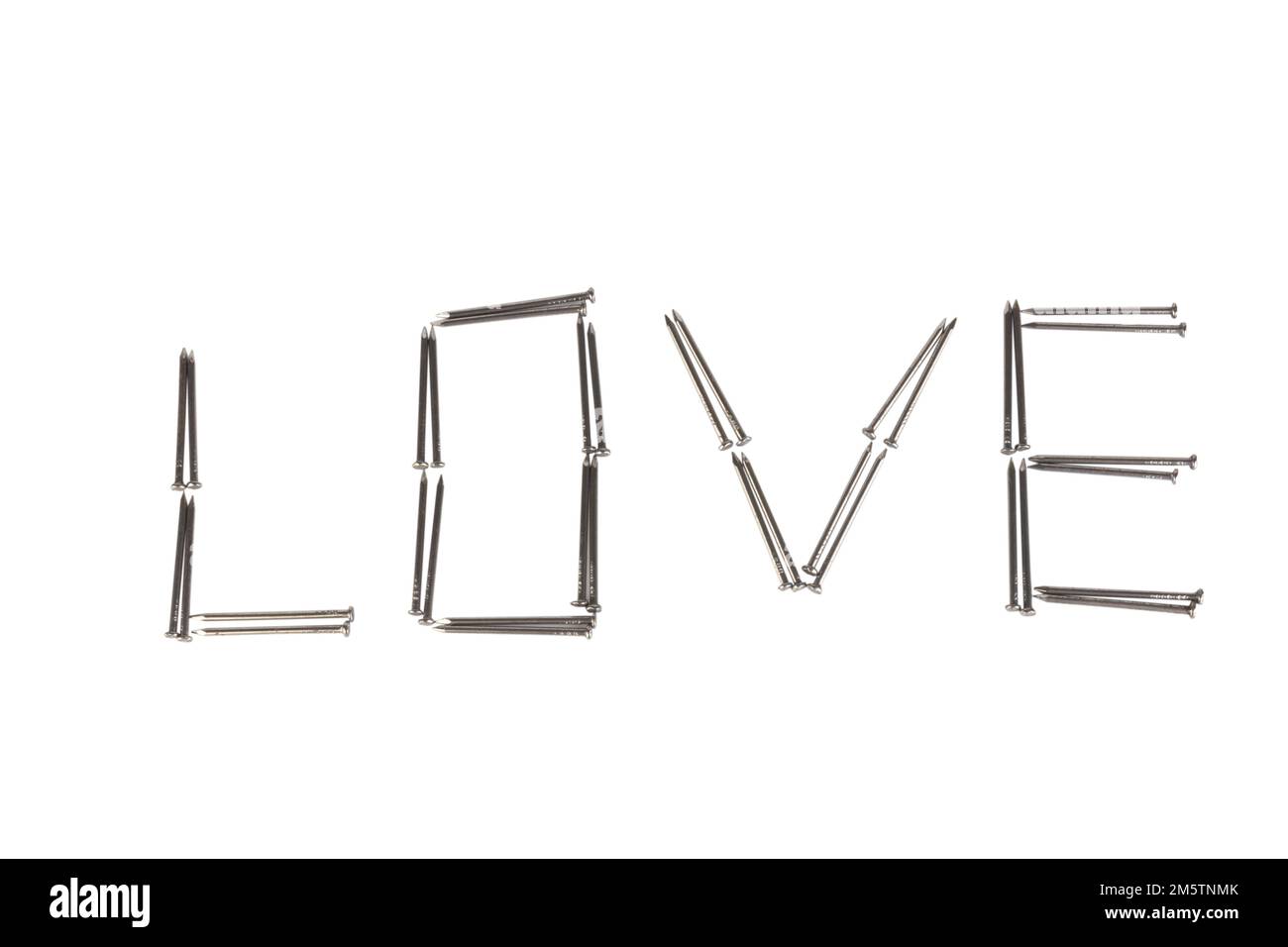 police d'ongle isolée sur fond blanc. Banque D'Images