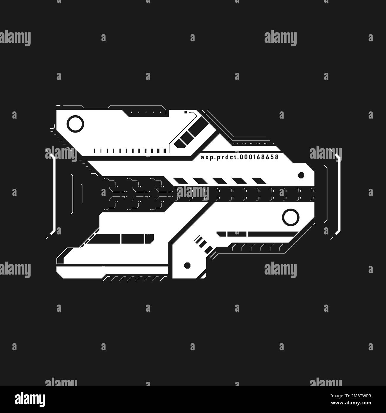 Flèche de cyber-punk. Élément d'interface technologique futuriste. Pointeur cyberpunk, direction. Flèche technique pour la conception d'une interface utilisateur de jeu, d'une interface utilisateur futuriste, d'une affiche, d'une bannière. INTERFACE GRAPHIQUE Illustration de Vecteur