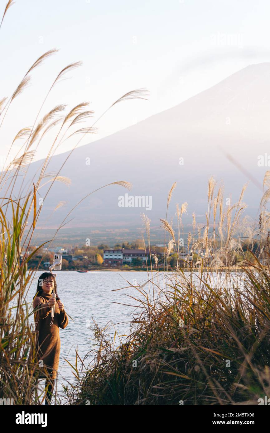 Vue panoramique sur le lac Kawaguchi Banque D'Images
