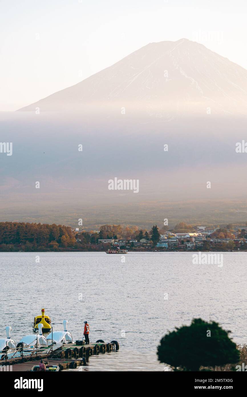 Vue panoramique sur le lac Kawaguchi Banque D'Images