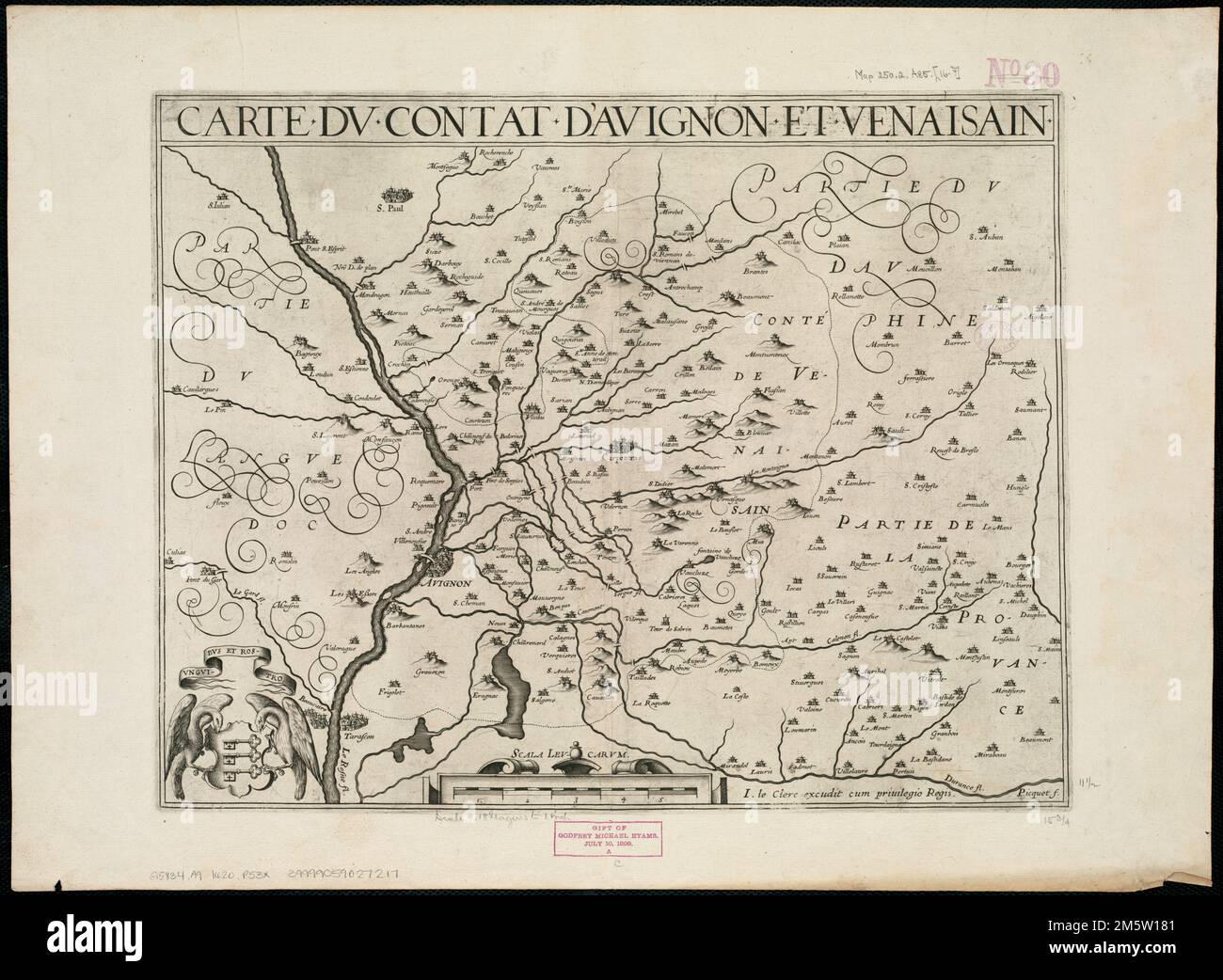 Carte du Contat d'Avignon et Venaisain. Relief illustré par illustration.... , France , Provence-Alpes-Côte d'Azur , région , Avignon Banque D'Images