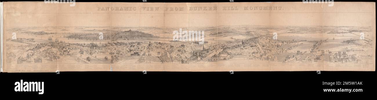 Vue panoramique depuis le Bunker Hill Monument , Massachusetts , Suffolk , comté , Boston Banque D'Images