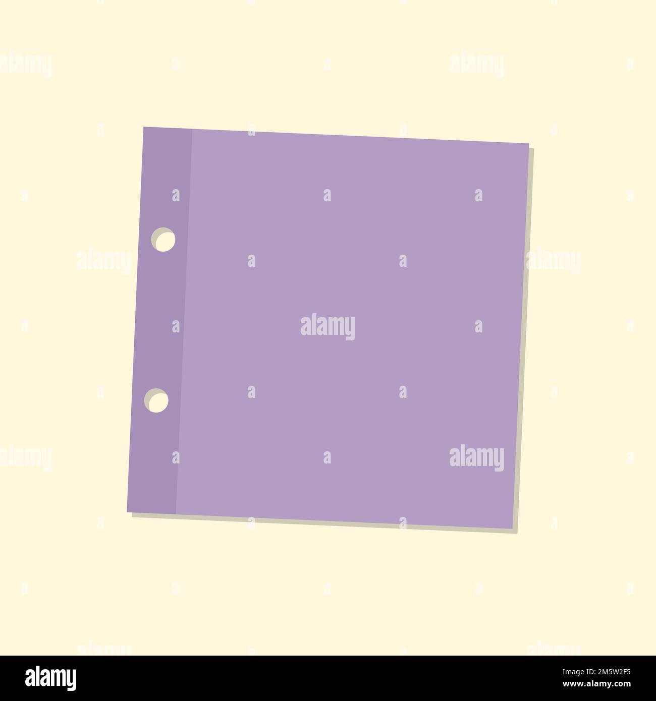 Autocollant de journal en papier perforé violet à trous Illustration de Vecteur