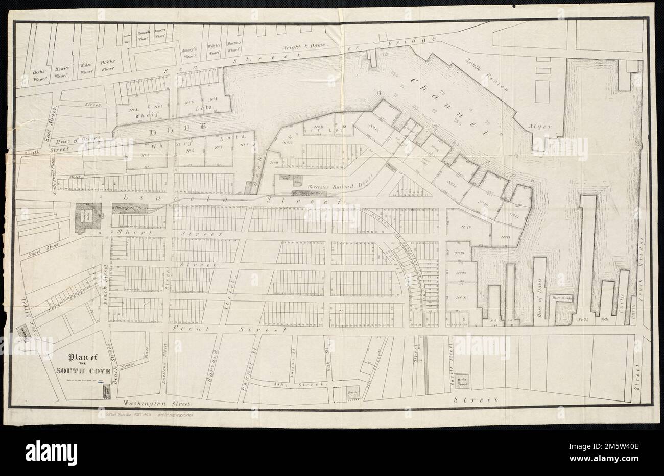 Plan de South Cove , Massachusetts , Suffolk , comté , Boston Banque D'Images