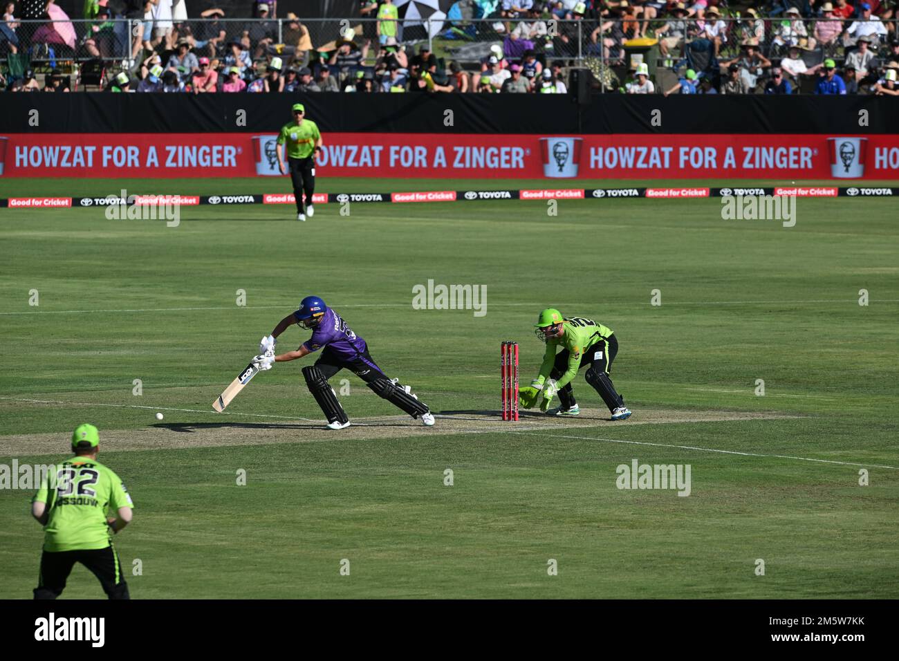 ALBURY, NOUVELLE-GALLES DU SUD, AUSTRALIE. 31 décembre 2022. Big Bash League, Sydney Thunder v Hobart Hurricanes, au terrain de sport de Lavington. Credit Karl Phillipson/Alamy Live News Banque D'Images