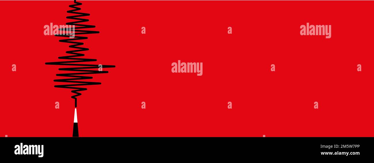Arrière-plan sismique. Sismogramme pour la mesure sismique. Illustration de Vecteur