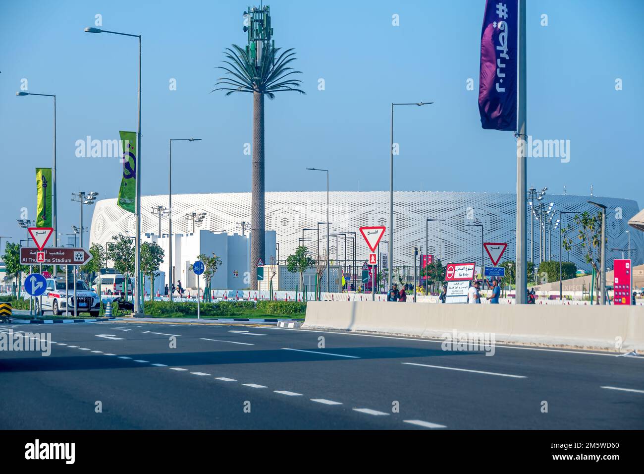Vue générale du stade Al Thumama, l'un des sites du tournoi de football de la coupe du monde FIFA Qatar 2022. Banque D'Images